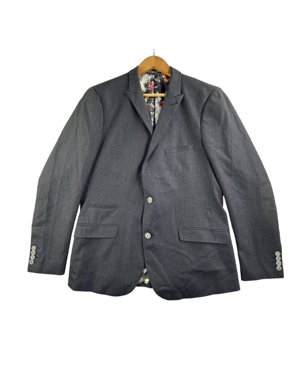 Paisley & Gray Suit Jacket Mens 42 Blue Slim Fit Butterfly Lining Sport Coat